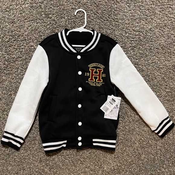 NWT Boy’s Black and White Varsity Jacket - Picture 1 of 1